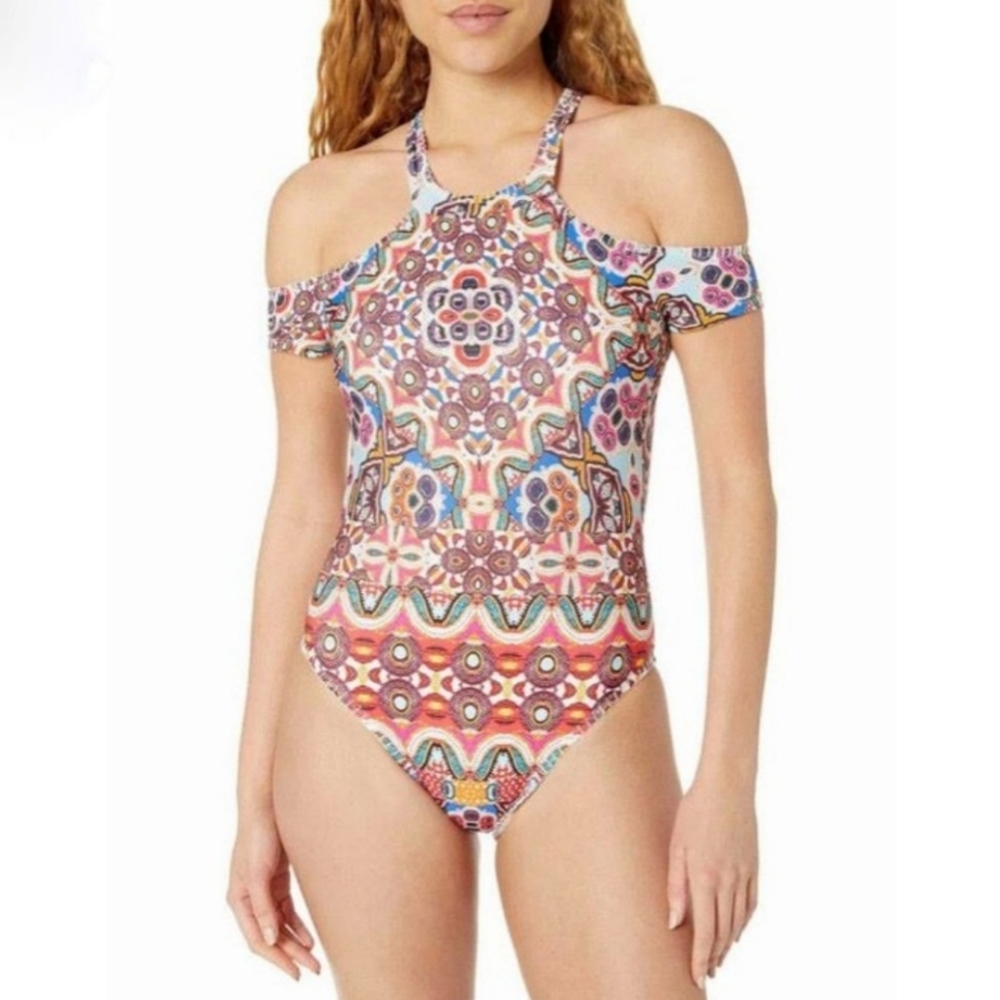 Kenneth Cole REACTION Casablanca Off Shoulder One Piece Swimsuit, Size …